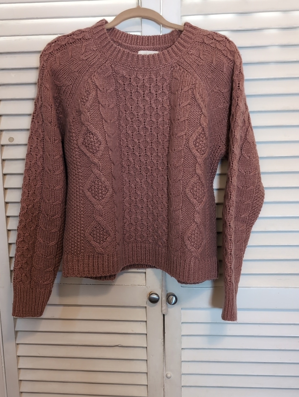 Lucky Brand Dusty Rose Cable Knit Sweater – Women's Cozy Pullover